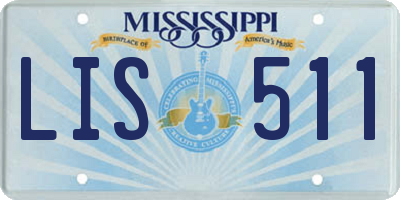 MS license plate LIS511