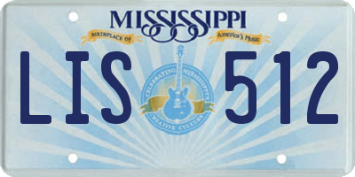 MS license plate LIS512