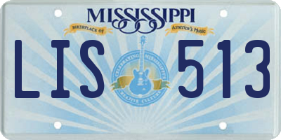 MS license plate LIS513
