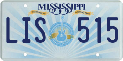 MS license plate LIS515