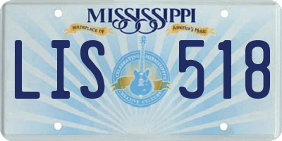 MS license plate LIS518