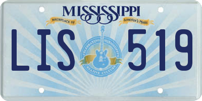 MS license plate LIS519