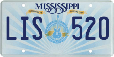 MS license plate LIS520