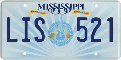 MS license plate LIS521