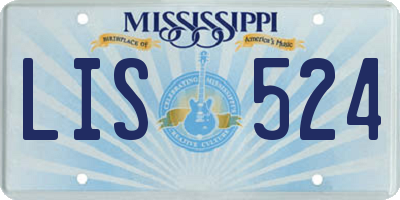 MS license plate LIS524