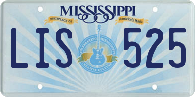 MS license plate LIS525