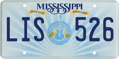 MS license plate LIS526