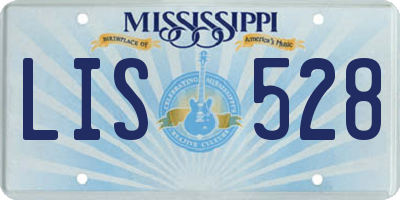 MS license plate LIS528