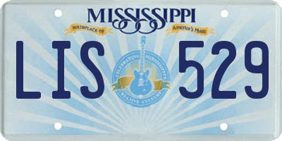 MS license plate LIS529