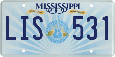 MS license plate LIS531