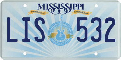 MS license plate LIS532