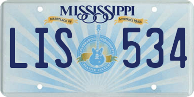 MS license plate LIS534