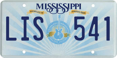 MS license plate LIS541
