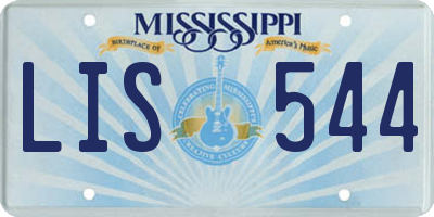 MS license plate LIS544