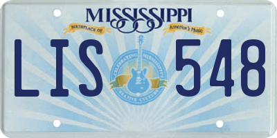 MS license plate LIS548