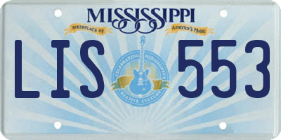 MS license plate LIS553
