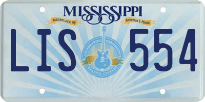 MS license plate LIS554