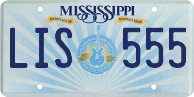 MS license plate LIS555