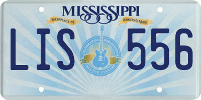 MS license plate LIS556