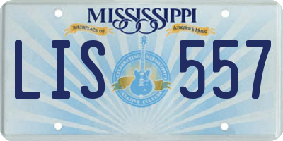 MS license plate LIS557
