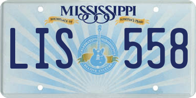 MS license plate LIS558