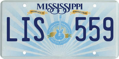 MS license plate LIS559