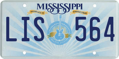 MS license plate LIS564