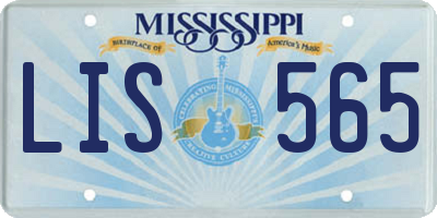 MS license plate LIS565