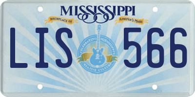 MS license plate LIS566
