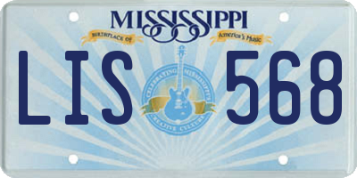 MS license plate LIS568