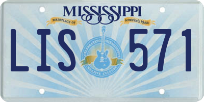 MS license plate LIS571