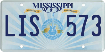 MS license plate LIS573