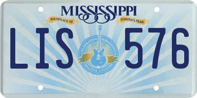 MS license plate LIS576