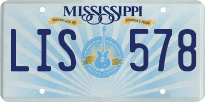 MS license plate LIS578