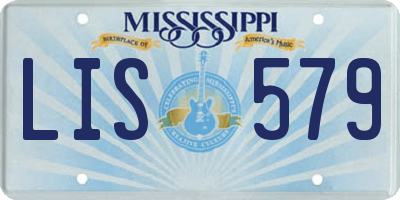 MS license plate LIS579