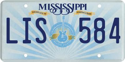 MS license plate LIS584