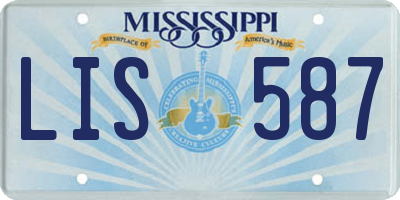 MS license plate LIS587