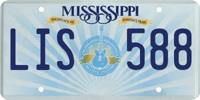 MS license plate LIS588