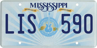 MS license plate LIS590