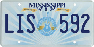 MS license plate LIS592