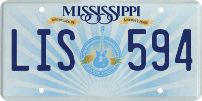 MS license plate LIS594