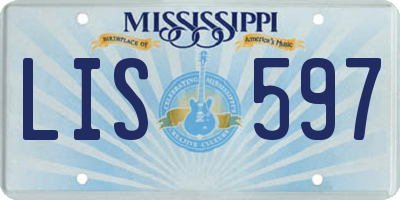 MS license plate LIS597