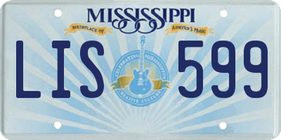 MS license plate LIS599