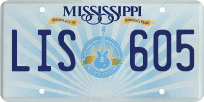 MS license plate LIS605