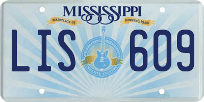 MS license plate LIS609