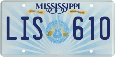 MS license plate LIS610