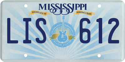 MS license plate LIS612