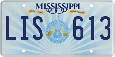 MS license plate LIS613