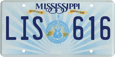 MS license plate LIS616