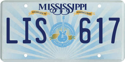 MS license plate LIS617